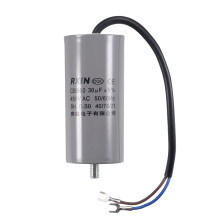 CBB60 Run Capacitor 30uF 450V AC 2 Wires 50/60Hz Cylinder 96x45mm with Terminal, M8 Fixing Stud for Air Compressor Water Pump Motor