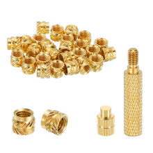 40 Pcs Threaded Inserts with Soldering Iron Tip Press Tool, M6 x 6mm H x 8mm OD Brass Metric Knurled Nuts Heat Set Inserts Embedment Nut for 3D Printi