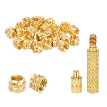 50 Pcs Threaded Inserts with Soldering Iron Tip Press Tool, M4 x 5.5mm H x 6mm OD Brass Metric Knurled Nuts Heat Set Inserts Embedment Nut for 3D Prin