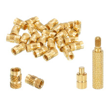 50 Pcs Threaded Inserts with Soldering Iron Tip Press Tool, M4 x 8mm H x 5mm OD Brass Metric Knurled Nuts Heat Set Inserts Embedment Nut for 3D Printi