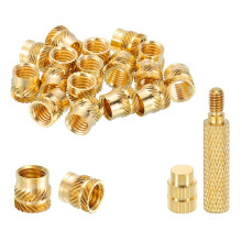 20 Pcs Threaded Inserts with Soldering Iron Tip Press Tool, M8 x 10mm H x 10mm OD Brass Metric Knurled Nuts Heat Set Inserts Embedment Nut for 3D Prin