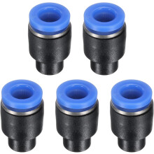 5Pcs 1/4"(6mm) Tube OD Push-to-Connect Fittings Plug, Cap Style Pneumatic Blanking Plugs, Leak-Proof Air Push Connectors for Compressed Air Systems