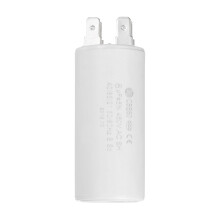 CBB60 Run Capacitor 8uF 450V AC Double Insert 50/60Hz Cylinder 69x32mm White for Air Compressor Water Pump Motor