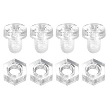 100 Sets Clear Acrylic Screws and Nuts Kit, M5 x 6mm PC Transparent Round Head Phillips Bolts with Hex Nuts, Bolts and Nuts Kit for Machine Electronic