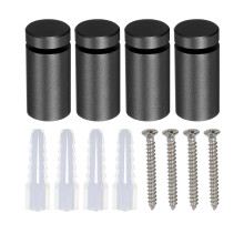 4 Pcs 0.6" x 0.8"Standoff Screws Aluminum Alloy Wall Mount Sign Mounting Hardware Kit with 4pcs Screws for Hanging Acrylic Glass Signs, Black
