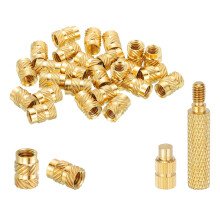 20 Pcs Threaded Inserts with Soldering Iron Tip Press Tool, M5 x 10mm H x 7mm OD Brass Metric Knurled Nuts Heat Set Inserts Embedment Nut for 3D Print