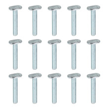 1/4"-20 T Track Bolts 1-1/2 Inch Length, 30 Pcs Drop-in Sliding T Slot Bolts Accessories for Woodworking Jigs and Fixtures, Silver