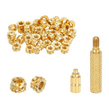 100 Pcs Threaded Inserts with Soldering Iron Tip Press Tool, M3 x 3mm H x 5mm OD Brass Metric Knurled Nuts Heat Set Inserts Embedment Nut for 3D Print
