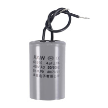 CBB60 Run Capacitor 4uF 450V AC 2 Wires 50/60Hz Cylinder 54x34mm for Air Compressor Water Pump Motor