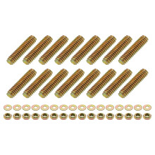 16Pcs Fully Threaded Rod, 1/4" UNC x 1" Length Zinc-Plated Carbon Steel Fully Threaded Studs with Nuts and Washers for Clamps, Hangers and U-Bolts, Co