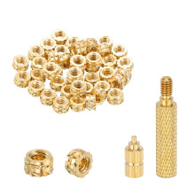 50 Pcs Threaded Inserts with Soldering Iron Tip Press Tool, M2 x 2mm H x 3.5mm OD Brass Metric Knurled Nuts Heat Set Inserts Embedment Nut for 3D Prin
