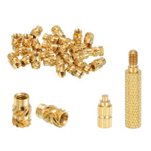 30 Pcs Threaded Inserts with Soldering Iron Tip Press Tool, M3 x 8mm H x 5mm OD Brass Metric Knurled Nuts Heat Set Inserts Embedment Nut for 3D Printi