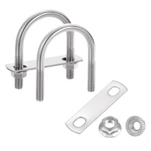 2 Set 1-5/8" Inner Wide Round U Bolts, 2-9/16" Length 304 Stainless Steel U-Bolts with Flange Hexagon Nuts, Frame Plates for Trailer, Automotive, (42m