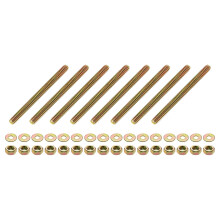 8Pcs Fully Threaded Rod, 1/4" UNC x 3" Length Zinc-Plated Carbon Steel Fully Threaded Studs with Nuts and Washers for Clamps, Hangers and U-Bolts, Col
