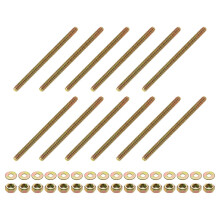 12Pcs Fully Threaded Rod, 1/4" UNC x 4" Length Zinc-Plated Carbon Steel Fully Threaded Studs with Nuts and Washers for Clamps, Hangers and U-Bolts, Co