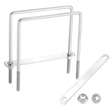 2 Set M8 5-7/8 Inch Inner Wide Square U Bolts, 7-1/16 Inch Length 304 Stainless Steel U-Bolts with Flange Hexagon Nuts, Frame Plates for Trailer, Auto