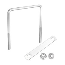 M8 3-3/4 Inch Inner Wide Square U Bolts, 4-3/4 Inch Length 304 Stainless Steel U-Bolts with Flange Hexagon Nuts, Frame Plates for Trailer, Automotive,