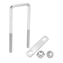 M8 2 Inch Inner Wide Square U Bolts, 5-1/2 Inch Length 304 Stainless Steel U-Bolts with Flange Hexagon Nuts, Frame Plates for Trailer, Automotive, (50