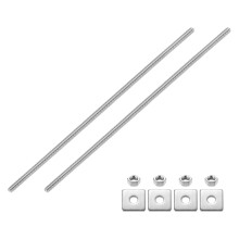 2Pcs Fully Threaded Rod, M6 x 250mm 304 Stainless Steel Fully Threaded Studs with Nuts and Washers for Clamps, Hangers and U-Bolts, Silver