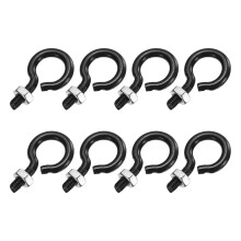 8 Pack Eye Bolts, M3 x 12mm 304 Stainless Steel Threaded Eyebolt Black Eye Hooks with Nut for Hanging or Securing Cables
