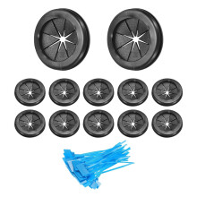 12Pcs 1-1/4"(32mm) ID, 1-1/2" (38mm) Drill Hole, Double Sided Grommets Round Firewall Hole Plug with Marker Cable Ties for Home Office Cable Wire Prot