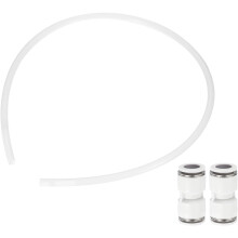 3.28ft PTFE Tubing Hose, 10mm ID x 12 mm OD Insulating 3D Printer Hose Ultra-Smooth with Pneumatic Fittings for 3D Printer Conveying Tubing, White
