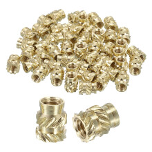 Knurled Insert Nuts, 130pcs M2.5 x 5mm Length x 4mm OD 3D Printing Brass Nuts Female Threaded Inserts Brass Heat Set Insert Embedment Nut