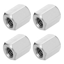 4Pcs UNC 3/8"-16 Coupling Nuts, 20mm Length 304 Stainless Steel Hex Rod Coupler Nut Fully Threaded Studding Connector Fasteners, Silver Tone
