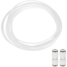 16.4ft PTFE Tubing Hose, 2.5mm ID x 4 mm OD Insulating 3D Printer Hose Ultra-Smooth with Pneumatic Fittings for 3D Printer Conveying Tubing, White