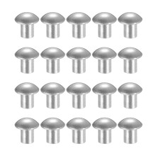 150Pcs Brazier Head Rivets, M5 x 6mm Aluminum Solid Dome Head Boat Rivets Fasteners for Ships Aircraft Machinery Joining and Repair, Silver Tone