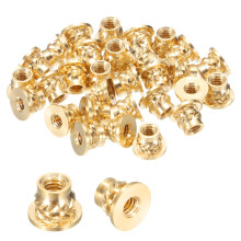 50 Pcs Threaded Inserts, M2 x 3.5mm H x 3.6mm OD Brass Metric Knurled Flange T-Nuts Female Threaded Heat Set Inserts Embedment Nut for Plastic and 3D
