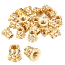 20 Pcs Threaded Inserts, M3 x 5mm H x 4.4mm OD Brass Metric Knurled Flange T-Nuts Female Threaded Heat Set Inserts Embedment Nut for Plastic and 3D Pr