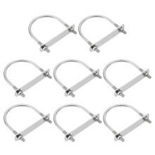M6 U-Bolts, 8 Sets 63mm(2.48") Inner Width 83mm Length 304 Stainless Steel Round Bend U Clamp with Nuts and Plates for Ski Boat, Fishing Boat