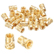 25 Pcs Threaded Inserts, M5 x 9.5mm H x 6.5mm OD Brass Metric Knurled Flange T-Nuts Female Threaded Heat Set Inserts Embedment Nut for Plastic and 3D