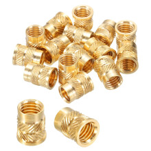 15 Pcs Threaded Inserts, M8 x 12.7mm H x 9.6mm OD Brass Metric Knurled Flange T-Nuts Female Threaded Heat Set Inserts Embedment Nut for Plastic and 3D
