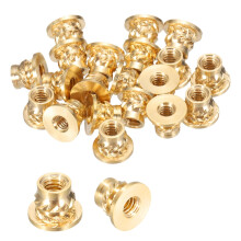 20 Pcs Threaded Inserts, M2 x 3.5mm H x 3.6mm OD Brass Metric Knurled Flange T-Nuts Female Threaded Heat Set Inserts Embedment Nut for Plastic and 3D
