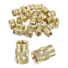 Knurled Insert Nuts, 30pcs M6 x 12mm Length x 8mm OD 3D Printing Brass Nuts Female Threaded Inserts Brass Heat Set Insert Embedment Nut