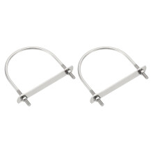 M6 U-Bolts, 2 Sets 102mm(4.02") Inner Width 122mm Length 304 Stainless Steel Round Bend U Clamp with Nuts and Plates for Ski Boat, Fishing Boat