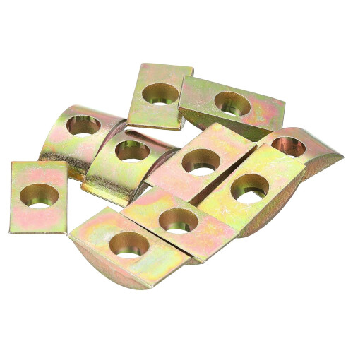 12pcs M8 Half Moon Nuts Washers, Iron Solid Half Moon Lock Washer, Spacer Connector Hardware Fittings, Bronze