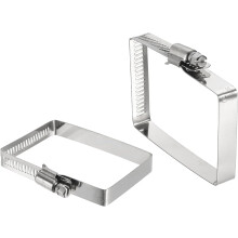 2Pcs 304 Stainless Steel Rectangular Hose Clamp, Adjustable 3 x 2 Inch Square Worm Gear Duct Pipe Tube Clamps for Ducting Bracket Cable Tray Bridge Pr