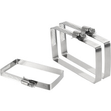 3Pcs 304 Stainless Steel Rectangular Hose Clamp, Adjustable 3.9 x 2 Inch Square Worm Gear Duct Pipe Tube Clamps for Ducting Bracket Cable Tray Bridge