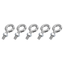 5 Pack Eye Bolts, M5 x 13mm 304 Stainless Steel Threaded Eyebolt Silver Eye Hooks with Nut for Hanging or Securing Cables