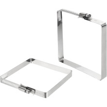 2Pcs 304 Stainless Steel Rectangular Hose Clamp, Adjustable 3.9 x 3.9 Inch Square Worm Gear Duct Pipe Tube Clamps for Ducting Bracket Cable Tray Bridg
