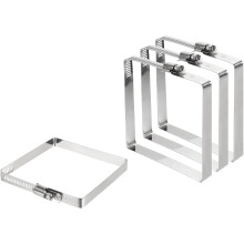 4Pcs 304 Stainless Steel Rectangular Hose Clamp, Adjustable 3.9 x 3.9 Inch Square Worm Gear Duct Pipe Tube Clamps for Ducting Bracket Cable Tray Bridg