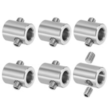 6Pcs Wire Rope Clips, 9mm ID 16mm OD Double Holes Lock Cable Clamps, 304 Stainless Steel Secure Fasteners with M6 Screws for Cable Rigging, Silver