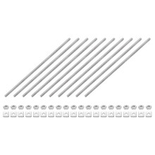 10Pcs Fully Threaded Rod, M3-0.5 Thread Pitch 100mm Length Stainless Steel Right Hand Fully Threaded Studs with Nuts and Washers for Clamps, Hangers a