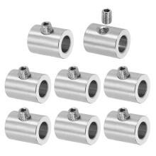 8Pcs Wire Rope Clips, 9mm ID 16mm OD Single Hole Lock Cable Clamps, 304 Stainless Steel Secure Fasteners with M6 Screws for Cable Rigging, Silver