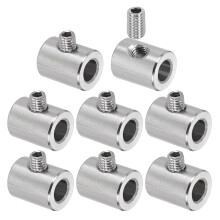 8Pcs Wire Rope Clips, 6mm ID 12mm OD Single Hole Lock Cable Clamps, 304 Stainless Steel Secure Fasteners with M5 Screws for Cable Rigging, Silver