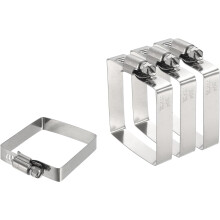4Pcs 304 Stainless Steel Rectangular Hose Clamp, Adjustable 2 x 2 Inch Square Worm Gear Duct Pipe Tube Clamps for Ducting Bracket Cable Tray Bridge Pr