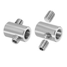 2Pcs Wire Rope Clips, 7mm ID 12mm OD Double Holes Lock Cable Clamps, 304 Stainless Steel Secure Fasteners with M6 Screws for Cable Rigging, Silver